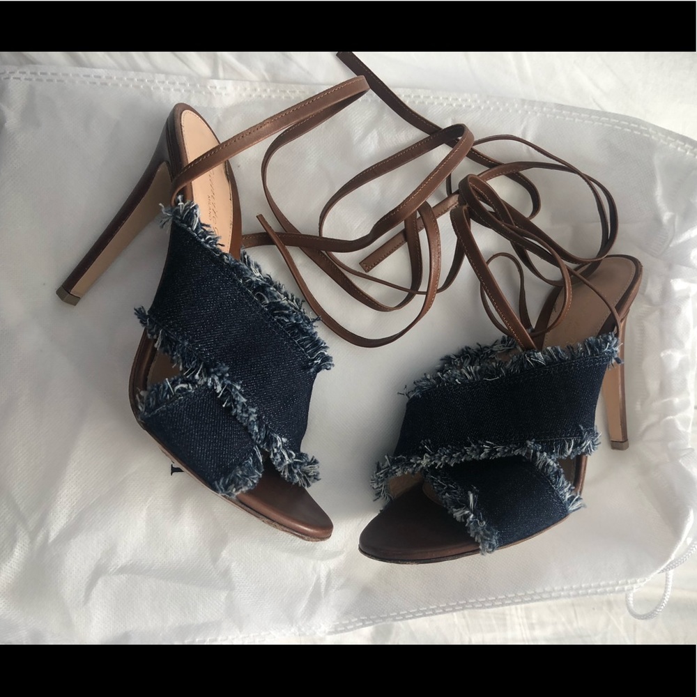 Gianvito Rossi Denim Strappy Sandals 37.5